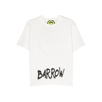 BARROW KIDS T-Shirt Bianca Con Logo Lettering a Contrasto