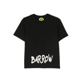 BARROW KIDS T-Shirt Nera Con Logo Lettering a Contrasto