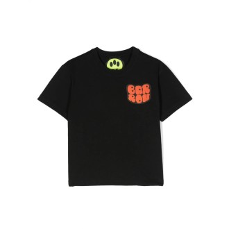 BARROW KIDS T-Shirt Nera Con Logo Lettering Mongolfiera
