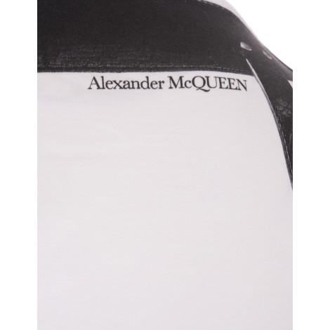 ALEXANDER MCQUEEN T-Shirt Harness In Bianco e Nero