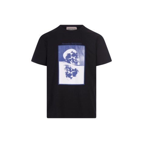 ALEXANDER MCQUEEN T-Shirt Reflected Skull In Nero e Blu