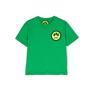 BARROW KIDS T-Shirt Verde Con Logo e Lettering Fronte e Retro