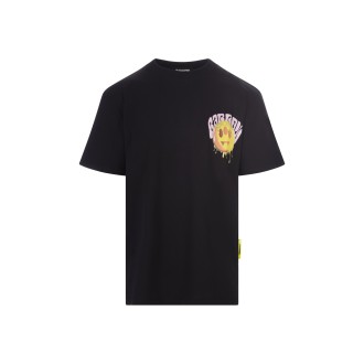 BARROW T-Shirt Nera Con Stampa Grafica Fronte e Retro