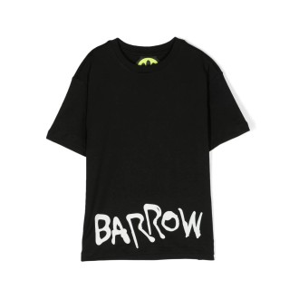 BARROW KIDS T-Shirt Nera Con Logo Davanti e Teddy Dietro