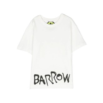 BARROW KIDS T-Shirt Bianca Con Logo Davanti e Teddy Dietro
