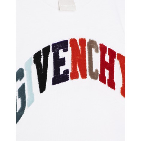 GIVENCHY KIDS T-Shirt Bianca Con Firma Multicolore