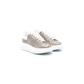 ALEXANDER MCQUEEN KIDS Sneakers Oversize Glitter Con Spoiler Bianco