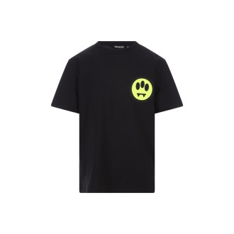 BARROW T-Shirt Nera Con Logo e Lettering Fronte e Retro