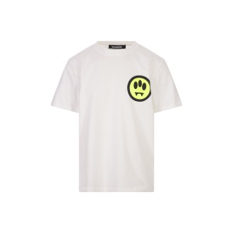 BARROW T-Shirt Bianca Con Logo e Lettering Fronte e Retro