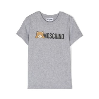 MOSCHINO KIDS T-Shirt Teddy Logo Grigia