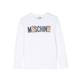 MOSCHINO KIDS T-Shirt Bianca Con Stampa Moschino Teddy Bear
