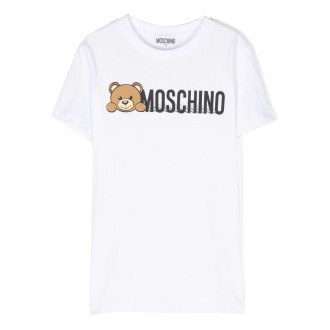 MOSCHINO KIDS T-Shirt Teddy Logo Bianca