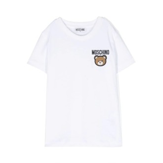 MOSCHINO KIDS T-Shirt Bianca Con Teddy Logo