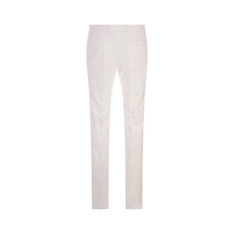INCOTEX Pantaloni Slim Fit In Doeskin Certificato Bianco