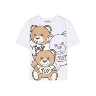 MOSCHINO KIDS T-Shirt Teddy Friends In Jersey Bianco