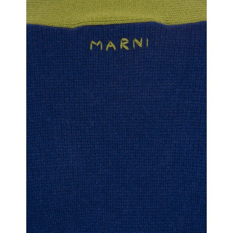 MARNI Cardigan In Cashmere Blu Color-Block