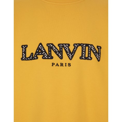 LANVIN Felpa Gialla Con Logo Lanvin Curb Ricamato