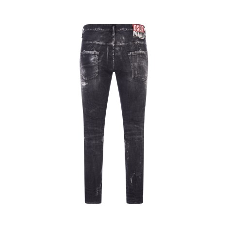 DSQUARED2 Destroyed Wash Skater Jeans In Nero