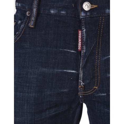 DSQUARED2 Dark Clean Wash Skater Jeans In Blu