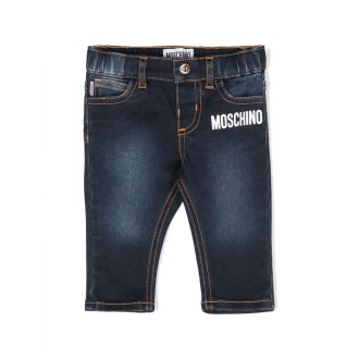 MOSCHINO KIDS Jeans Moschino Teddy Bear In Denim Stretch Blu Scuro