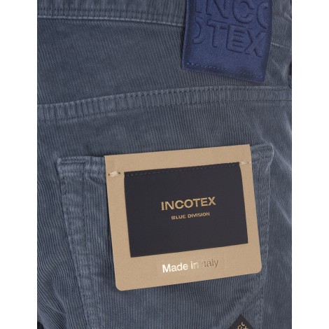 INCOTEX BLUE DIVISION Pantaloni In Velluto a Coste Grigio Blu