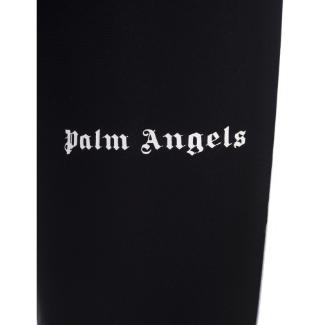 PALM ANGELS Leggings Sportivi Corti Neri Con Logo