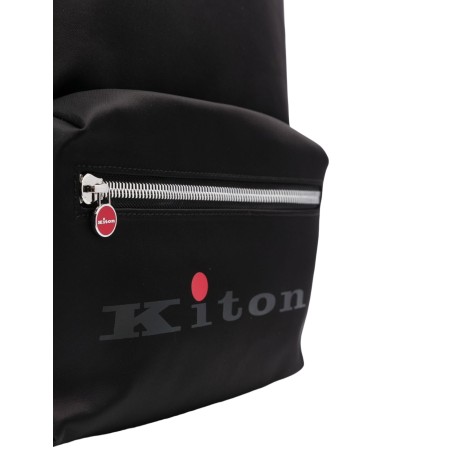 KITON Zaino In Nylon Nero Con Logo