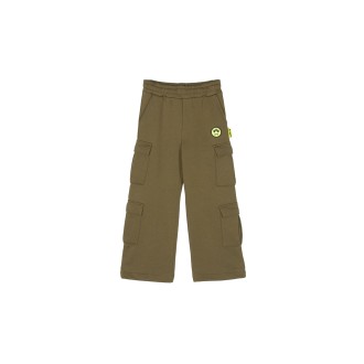 BARROW KIDS Pantaloni Cargo Ampi Verde Militare Con Logo