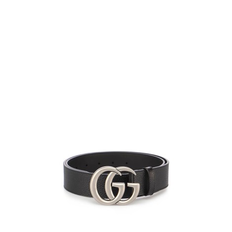 Gucci `Gg` Leather Belt With Double G Buckle W.40
