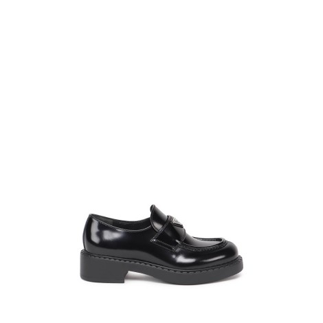 Prada `Chocolate` Brushed Leather Loafers