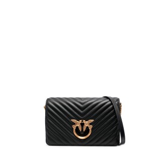 Pinko `Classic Love Bag Click Chevron` Leather Shoulder Bag