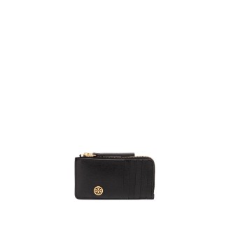 Tory Burch `Robinson` Leather Top-Zip Card Case