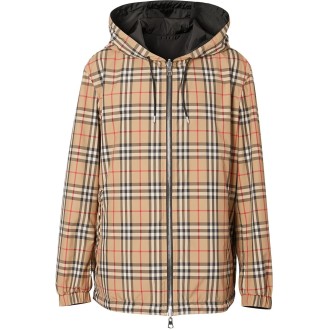 Burberry `Stretton` `Check` Reversible Hooded Jacket