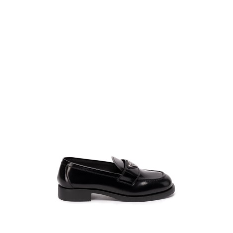 Prada `Unlined` Brushed Leather Loafers