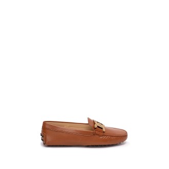 Tod's `Gommini` Leather Loafers With Metal Ring