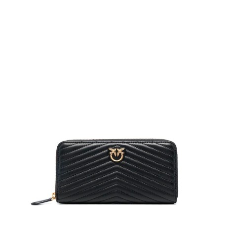 Pinko Zip-Around Wallet In Chevron-Patterned Leather