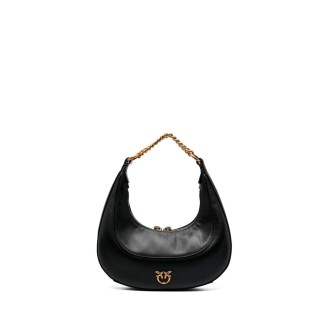 Pinko `Brioche` Mini Leather Hobo Bag