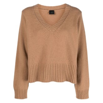 Pinko `Salmone` V-Neck Sweater