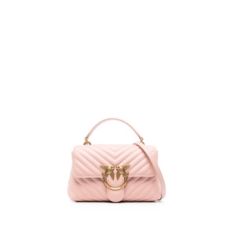 Pinko `Mini Lady Love Bag Puff Chevron` Leather Shoulder Bag
