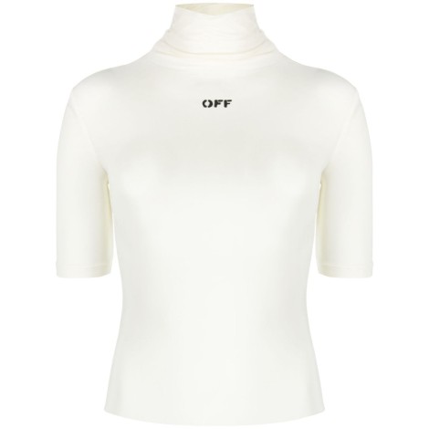 Off White `Off Stamp` Short Sleeve Turtle-Neck Top