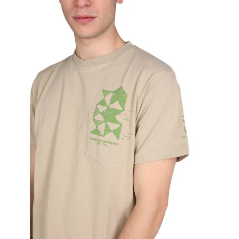 engineered garments logo print t-shirt