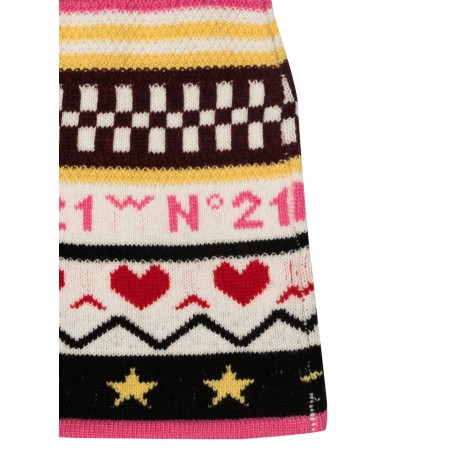 n°21 allover jacquard knit skirt