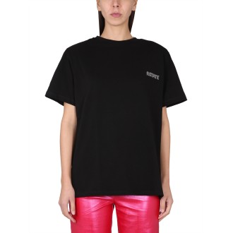 rotate birger christensen boxy t-shirt with cut-out detail