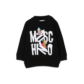 moschino large logo crewneck sweatshirt
