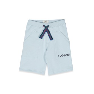 lanvin bermuda shorts logo and drawstring