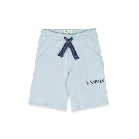 lanvin bermuda shorts logo and drawstring