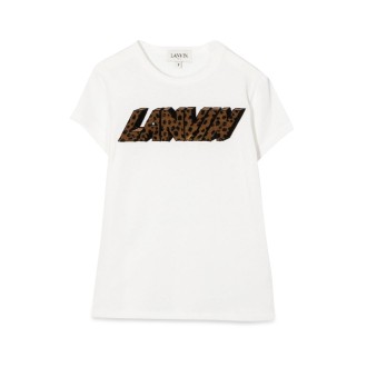 lanvin short sleeve spotted logo t-shirt