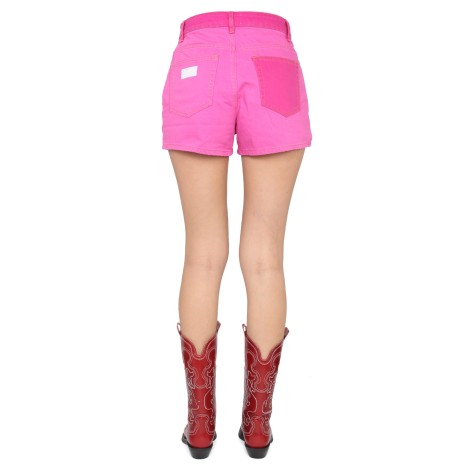 ganni shorts with logo embroidery