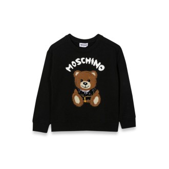 moschino teddy bear crewneck sweatshirt