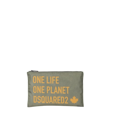 dsquared recycled nylon clutch bag